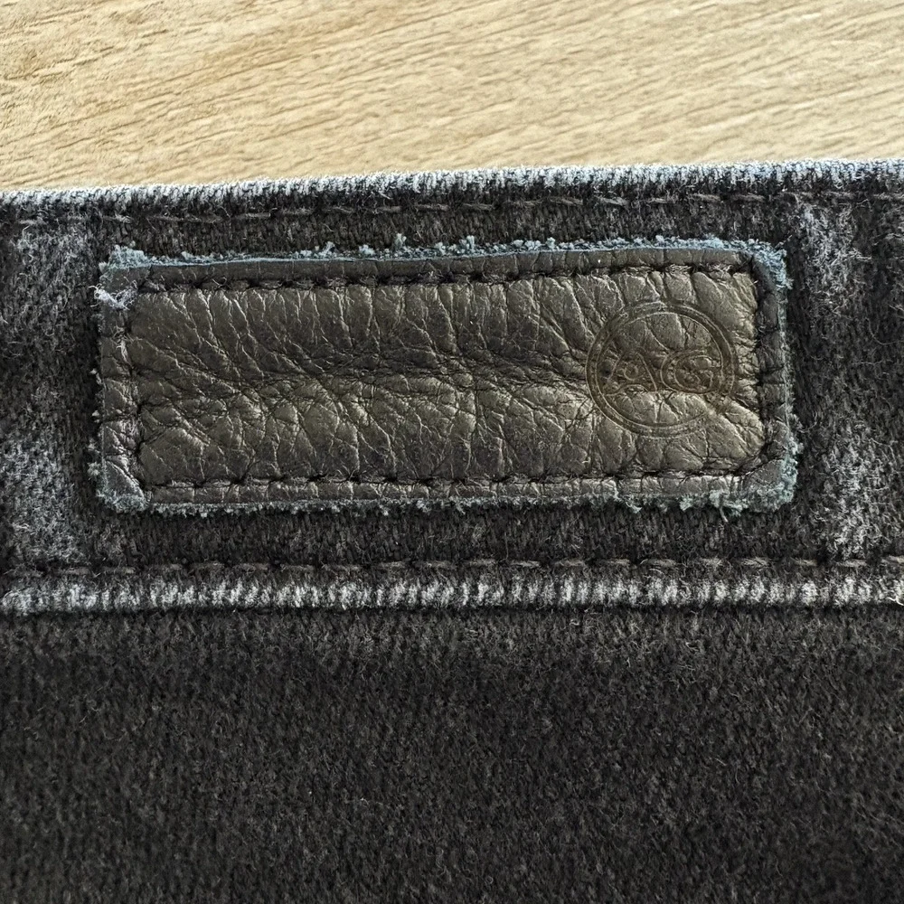 AG Goldschimed‎ Jeans Women 26R Isabelle Black High Rise Straight Crop Raw Hem